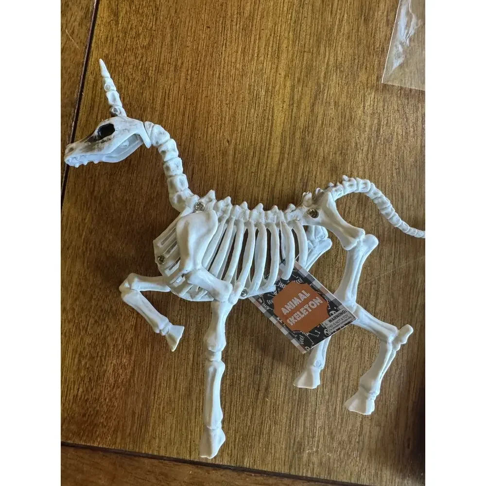 NWT Halloween Decor Lot Unicorn Skeleton Skull Garland Glow in Dark
